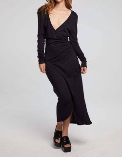 Style 1-2944839318-2696 Chaser Black Size 12 Jersey Sleeves V Neck Cocktail Dress on Queenly