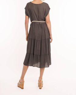 Style 1-3143648154-2901 M made in Italy Gray Size 8 Belt Mini Tall Height Cocktail Dress on Queenly