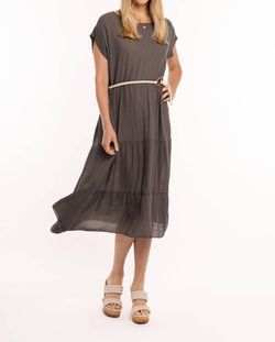 Style 1-3143648154-2901 M made in Italy Gray Size 8 Belt Mini Cocktail Dress on Queenly