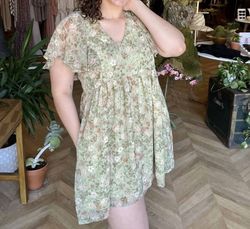 Style 1-3172203557-2791 Baevely by Wellmade Green Size 12 Casual Floral Cocktail Dress on Queenly