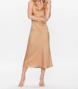Style 1-3299692628-1498 MARELLA Nude Size 4 V Neck Polyester Satin Spaghetti Strap Cocktail Dress on Queenly
