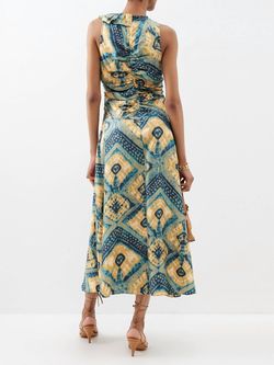 Style 1-3356249149-1901 Ulla Johnson Green Size 6 Free Shipping Print Cocktail Dress on Queenly