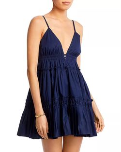 Style 1-3545078239-2696 Ramy Brook Blue Size 12 Navy Flare Plunge V Neck Cocktail Dress on Queenly