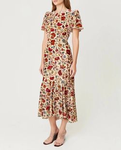Style 1-3560369712-1498 RHODE Multicolor Size 4 Velvet Sleeves Print Cocktail Dress on Queenly