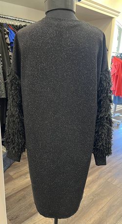 Style 1-3597544522-2901 M made in Italy Black Size 8 Sleeves Shiny Cocktail Dress on Queenly