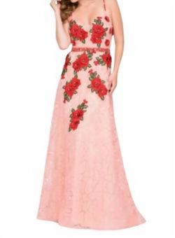 Style 1-3734758527-5 JOVANI Pink Size 0 Peach Lace Free Shipping Straight Dress on Queenly