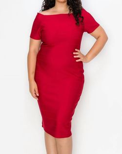 Style 1-4006535665-933 Haute Monde Red Size 24 Spandex Plus Size Cocktail Dress on Queenly