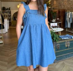 Style 1-4289977409-3011 VERY J Blue Size 8 Tall Height Mini Sorority Rush Cocktail Dress on Queenly