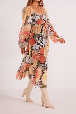 Style 1-452182996-3471 MINKPINK Multicolor Size 4 Tall Height Sleeves Floral Sheer Cocktail Dress on Queenly