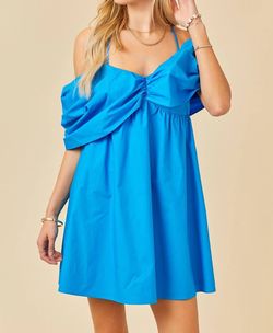 Style 1-544972108-3011 day + moon Blue Size 8 Mini Sorority Rush Cocktail Dress on Queenly