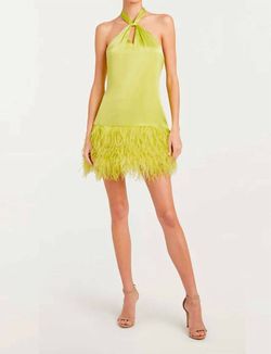 Style 1-553297959-649 cinq a sept Yellow Size 2 1-553297959-649 Sorority Feather Cocktail Dress on Queenly