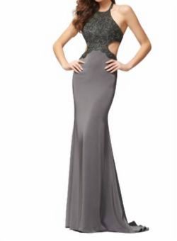 Style 1-560080643-1901 Colette by Mon Cheri Gray Size 6 Sequined Straight Dress on Queenly