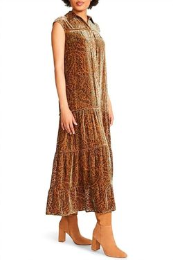 Style 1-575467756-3855 STEVE MADDEN Brown Size 0 Tall Height Pattern Cocktail Dress on Queenly