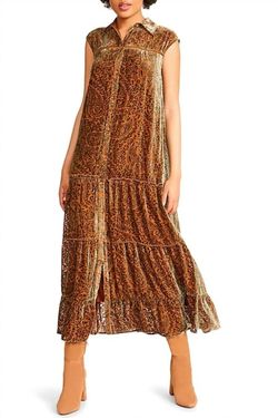 Style 1-575467756-3855 STEVE MADDEN Brown Size 0 Free Shipping Pattern High Neck Cocktail Dress on Queenly