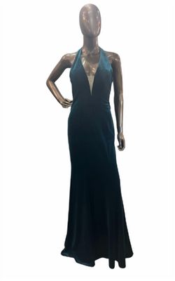 Style 1-787677160-98 Colette by Mon Cheri Green Size 10 Velvet Straight Dress on Queenly