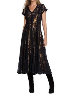 Style 1-802634334-3471 Johnny Was Black Size 4 Sheer Tall Height Polyester Spandex Cocktail Dress on Queenly