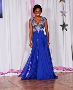 Mac Duggal Blue Size 4 Tall Height Prom A-line Dress on Queenly