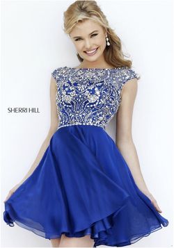 Sherri Hill Royal Blue Size 6 Cocktail Dress on Queenly