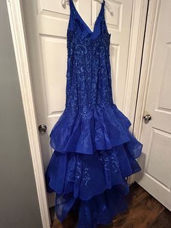 Catz Formals Blue Size 18 Custom Floor Length Ball gown on Queenly