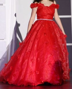 One More Couture Red Size 4 Pageant Prom Ball gown on Queenly