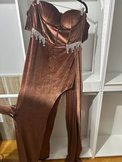 Brown Size 16 Side slit Dress on Queenly