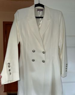 Jovani White Size 4 Prom Bachelorette Blazer Cocktail Dress on Queenly