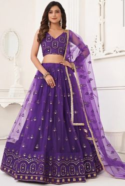 Sarees Bazaar Purple Size 4 Plunge Floor Length Straight Dress on Queenly