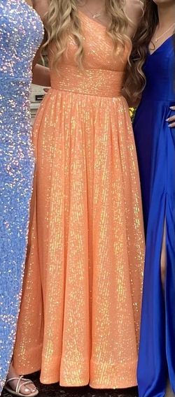 Sherri Hill Orange Size 2 Floor Length Ball gown on Queenly