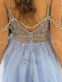 Coya Collection Blue Size 0 Medium Height Prom Jersey Free Shipping Ball gown on Queenly