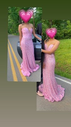 Scala Pink Size 00 Plunge Short Height Prom Mermaid Dress on Queenly