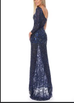 Style P9213 Precious Formals Blue Size 14 Free Shipping Prom Floor Length Straight Dress on Queenly