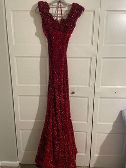 Portia and Scarlett Red Size 22 Prom Quinceanera Free Shipping Mermaid Dress on Queenly