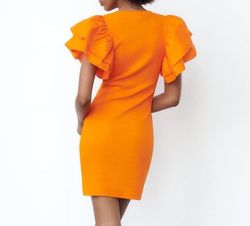 Zara Orange Size 4 Pageant Jersey Mini Sunday Cocktail Dress on Queenly