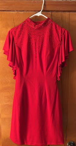 Rachel Allan Bright Red Size 2 Jersey Appearance Cocktail Dress on Queenly