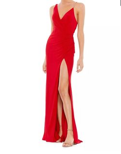 Style 0400016524821 Mac Duggal Red Size 6 Appearance Military Floor Length A-line Dress on Queenly