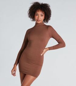 Style 06002-1692 Windsor Brown Size 4 Fitted Cocktail Dress on Queenly
