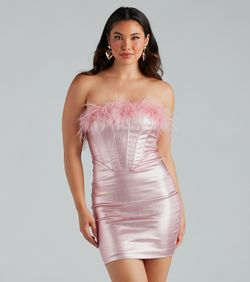 Style 05001-2013 Windsor Pink Size 4 Tall Height Mini Shiny 05001-2013 Cocktail Dress on Queenly