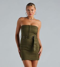 Style 05102-5382 Windsor Green Size 12 Straight Belt Cocktail Dress on Queenly