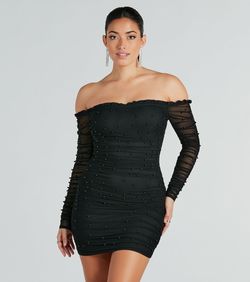 Style 05101-2933 Windsor Black Size 4 05101-2933 Mini Sleeves Cocktail Dress on Queenly