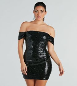 Style 05001-1759 Windsor Black Size 0 Nightclub Sequined Tall Height Cocktail Dress on Queenly