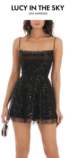 Style L63313 Lucy In The Sky Black Size 8 Sheer Cocktail Dress on Queenly