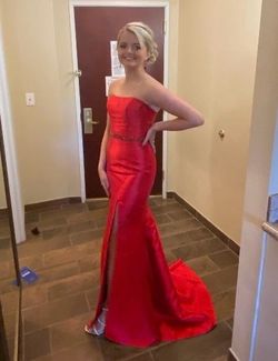 Style 52541 Sherri Hill Red Size 4 Prom Tall Height 50 Off Mermaid Dress on Queenly