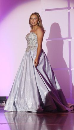 Mac Duggal Silver Size 12 Floor Length Ball gown on Queenly