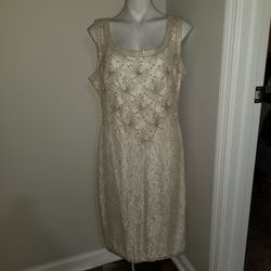 Scala White Size 12 Plus Size Vintage Straight Dress on Queenly