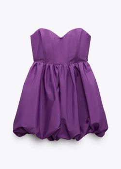 Zara Purple Size 8 Strapless Jersey Mini Cocktail Dress on Queenly