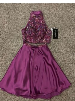 Sherri Hill Pink Size 00 50 Off High Neck Two Piece Cocktail Dress on Queenly