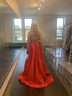 Sherri Hill Red Size 4 Free Shipping 50 Off Train Dress on Queenly