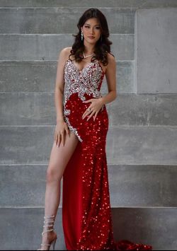 Style PS23645CL Portia and Scarlett Red Size 0 Free Shipping Prom Side slit Dress on Queenly