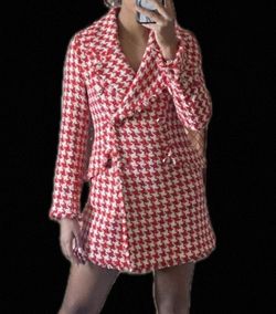 Zara Red Size 0 Pattern Sleeves Sorority Homecoming Blazer Cocktail Dress on Queenly