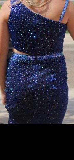 Johnathan Kayne Blue Size 6 Medium Height Floor Length Mermaid Dress on Queenly